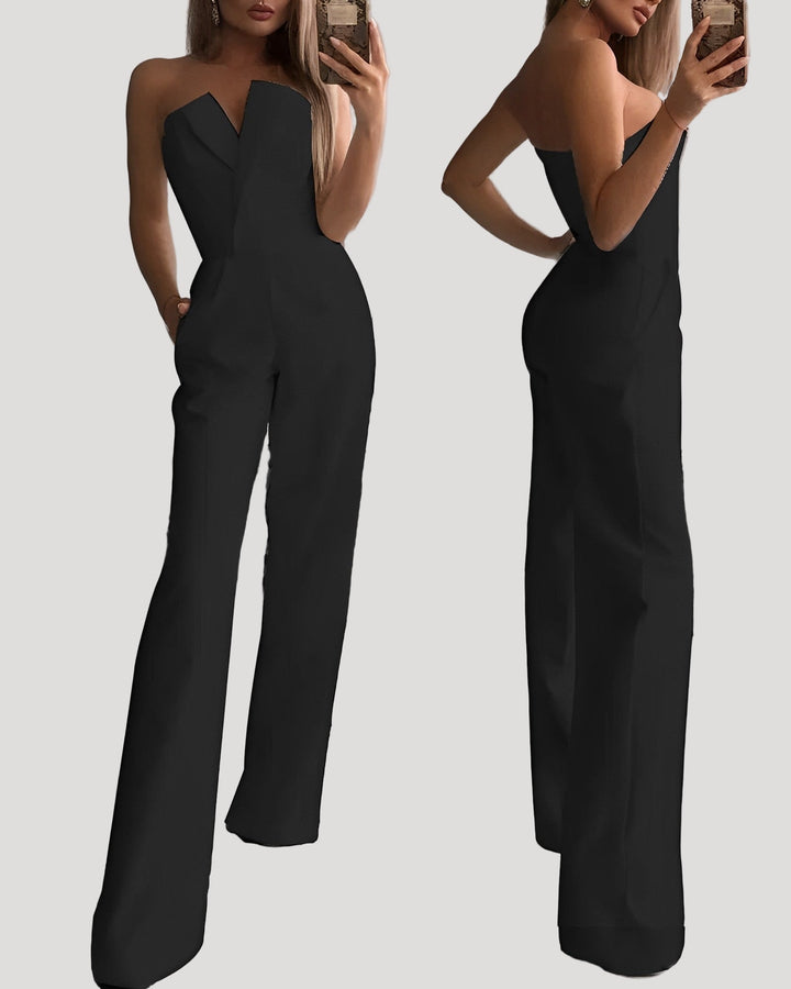 Combinaison sans manches avec décolleté en V