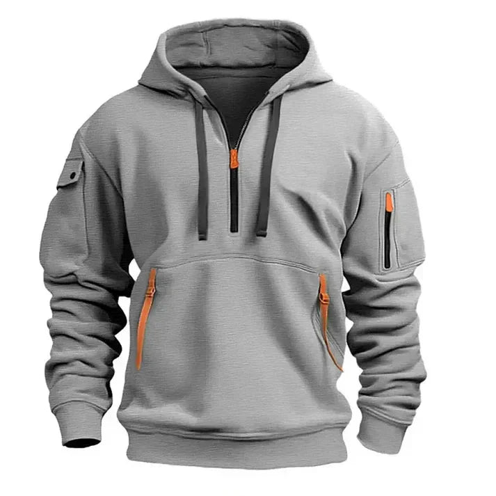 Hoodie pour hommes avec demi-fermeture éclair pour une activité de loisirs active