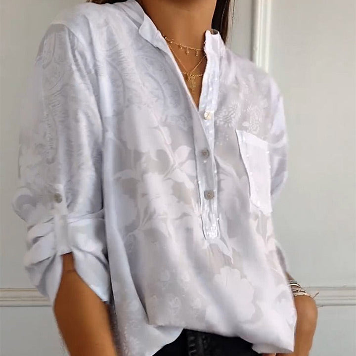 Floré-Shirt | Élégante blouse imprimée avec poche avant