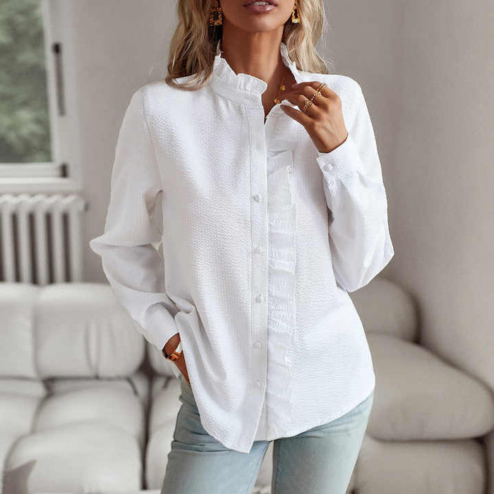 Blouse à la mode avec manches longues et motif rayé